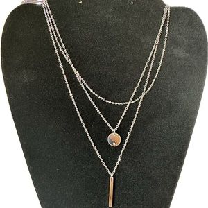Silver layered necklace